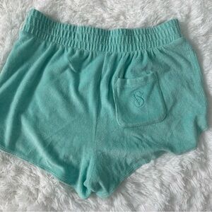 Victoria's Secret On Point Terry Lounge Shorts - Mint Green